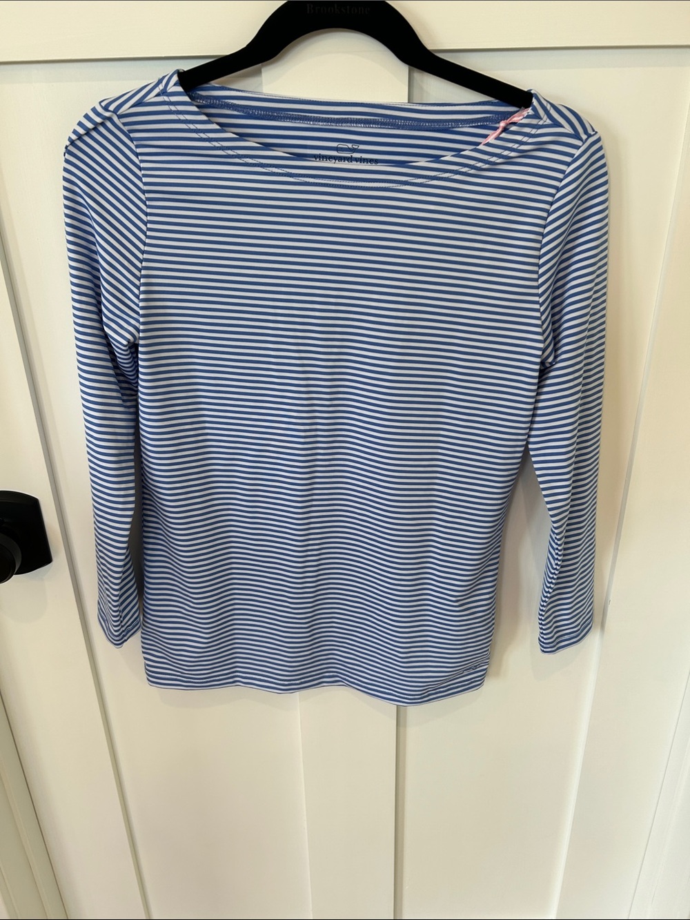 (New) Vineyard Vines: Sankaty Blue and White Striped Long-Sleeve Tee (XS)